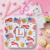 モノグラムロブスタービアフラッグスター ペーパープレート (パーティー)