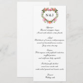 モノグラムロマンチックバラフローラ結婚ハートのメニュー メニュー (正面/裏面)