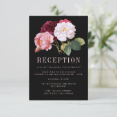 モノグラムローズブーケエレガントブラック披露宴 エンクロージャーカード (スタンド正面)