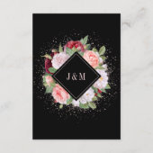 モノグラムローズブーケエレガントブラック披露宴 エンクロージャーカード (裏面)