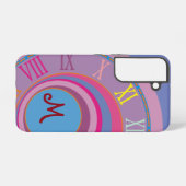 モノグラムローマ数字スワールサークルカラフルアート SAMSUNG GALAXYケース (裏面横)