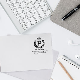 モノグラムローレルクラウンカスタム差出人住所 ラバースタンプ