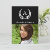 モノグラムローレルブラック/ホワイト 招待状 (スタンド正面)