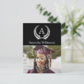 モノグラムローレルブラック/ホワイト 案内ポストカード (スタンド正面)