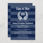 モノグラムローレルブ男らしール卒業 招待状 (正面/裏面)