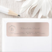 モノグラムローレルリースシルバー赤面差出人住所 ラベル (インサイチュ)