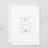 モノグラムワイルドフラワーペリウィンクルリハーサルディナー 招待状 (裏面)