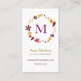 モノグラムワイルドフラワーリース 名刺