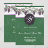 モノグラムワインのブドウの招待状 招待状 (正面/裏面)