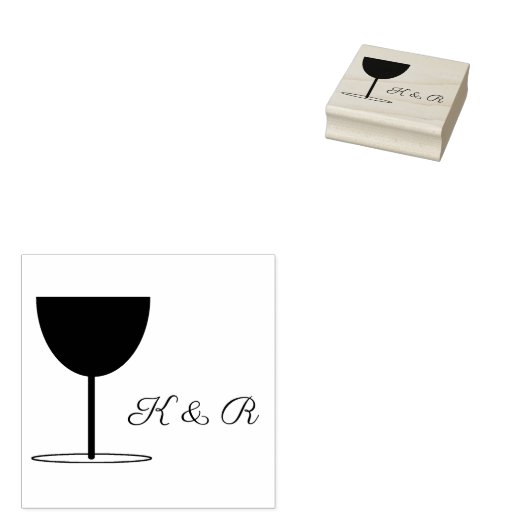 モノグラムワインガラスアートスタンプ ラバースタンプ (押印)