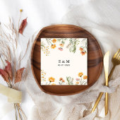 モノグラムワドウワイルドフラワーボホ結婚フローラ スタンダードカクテルナプキン