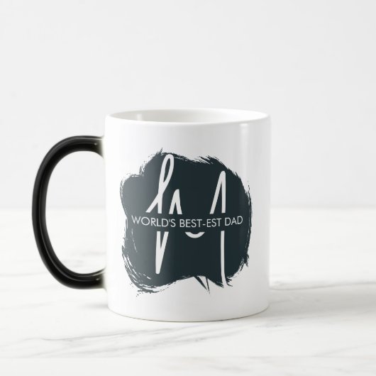 モノグラムワールド最高ので最も高いパパ引用文タイポグラフィ モーフィングマグカップ (左)