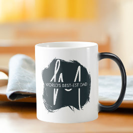 モノグラムワールド最高ので最も高いパパ引用文タイポグラフィ モーフィングマグカップ