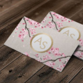 モノグラムヴィンテージさくらんぼブロッサムヘアメイクアップサロン 名刺