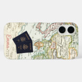 モノグラムヴィンテージアンティークマップ&パスポートバケーション Case-Mate iPhoneケース (裏面 (横))