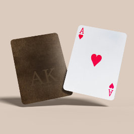 モノグラムヴィンテージエレガントブラウンレザールック トランプ