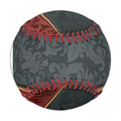 モノグラムヴィンテージオーナメント赤と黒 野球ボール (正面)