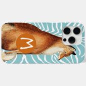 モノグラムヴィンテージキツネアートライムウッドパターンiphone Case-Mate iPhoneケース (裏面 (横))