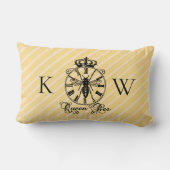 モノグラムヴィンテージクイーンビークロック装飾用クッション ランバークッション (裏面)