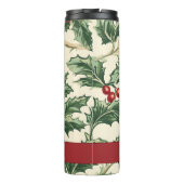 モノグラムヴィンテージクリスマスホリー&ベリーパターン タンブラー (裏面)