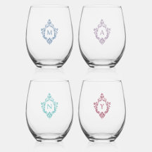 モノグラムヴィンテージクレストブルーパープルティール（緑がかった色）ブルゴーニュ