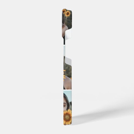 モノグラムヴィンテージシック写真赤面ピンク iPhoneケース (左側面)