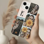 モノグラムヴィンテージシック写真赤面ピンク iPhone 14ケース<br><div class="desc">ミニマルなケースはモノグラムをヴィンテージフォントに備えている。</div>