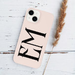 モノグラムヴィンテージシック赤面ピンク iPhone 14ケース<br><div class="desc">ヴィンテージモノグラム</div>