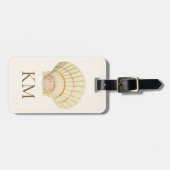 モノグラムヴィンテージシーシェルオンクリーム&ブラウン ラゲッジタグ (正面横)