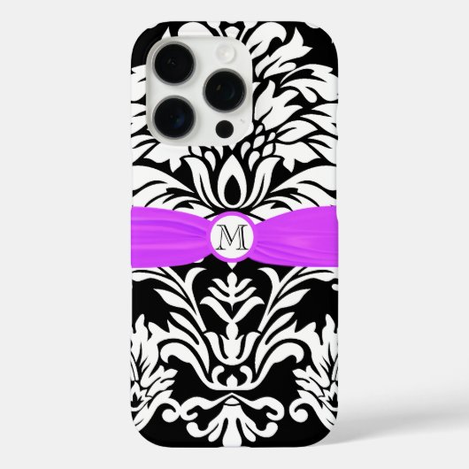 モノグラムヴィンテージダマスク花パターンiphone Case-Mate iPhoneケース (裏面)