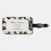 モノグラムヴィンテージバラ花白黒ダイヤモンド ラゲッジタグ (裏面横)