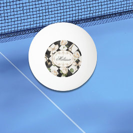 モノグラムヴィンテージバラ花白黒ダイヤモンド 卓球ボール