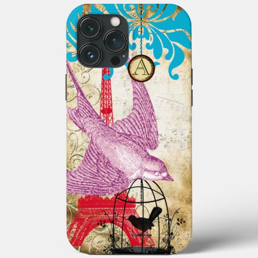 モノグラムヴィンテージバードエフェフィールタワーダマスクiPhone 5 Case-Mate iPhoneケース (裏面)