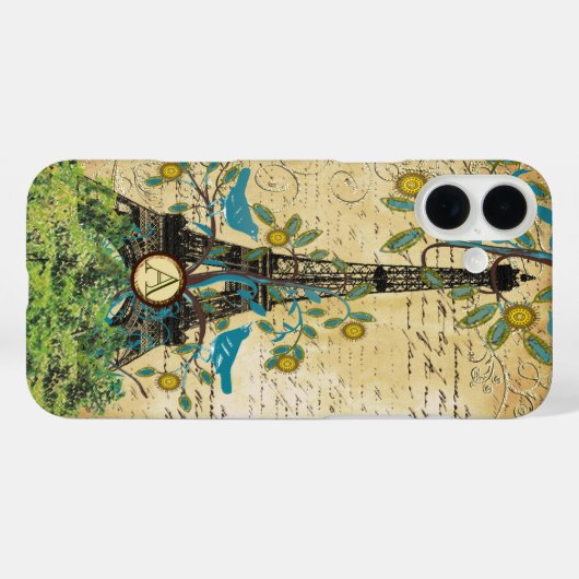 モノグラムヴィンテージバードエフェフィールタワー Case-Mate iPhoneケース (裏面 (横))