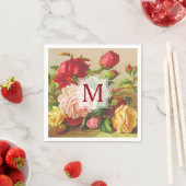 モノグラムヴィンテージビクトリアンバラ花束 スタンダードカクテルナプキン (インサイチュ)