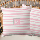 モノグラムヴィンテージピンクと白ストライプ色 クッション