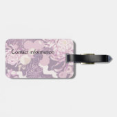 モノグラムヴィンテージピンク紫の花と鳥 ラゲッジタグ (裏面横)