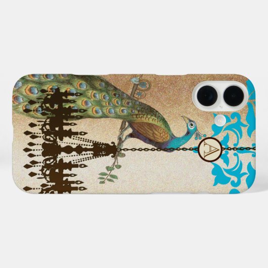 モノグラムヴィンテージピーコックシャンデリアダマスクiPhone Case-Mate iPhoneケース (裏面 (横))