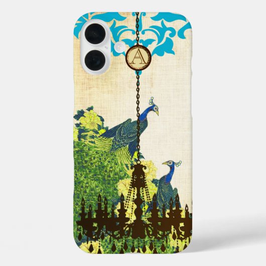 モノグラムヴィンテージピーコックシャンデリアダマスクiPhone Case-Mate iPhoneケース (裏面)