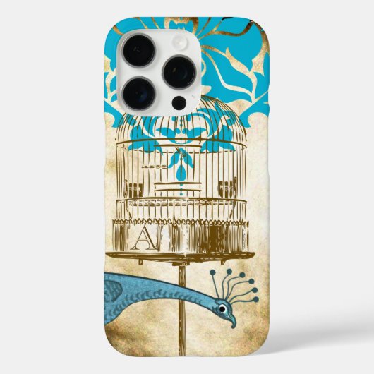 モノグラムヴィンテージピーコックバードケージダマスクiPhone 5 Case-Mate iPhoneケース (裏面)