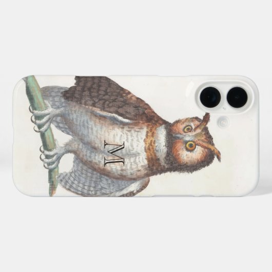 モノグラムヴィンテージフクロウ Case-Mate iPhoneケース (裏面 (横))