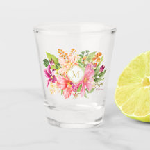 モノグラムヴィンテージフラワーズピンクパステルブーケ