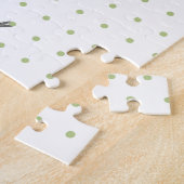 モノグラムヴィンテージフローラと鳥リース水玉模様 ジグソーパズル (側面)