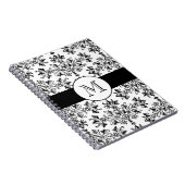 モノグラムヴィンテージフローラダマスクパターンノートブック ノートブック (右側)