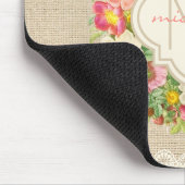 モノグラムヴィンテージフローラリースリネンレースマウスパッド マウスパッド (コーナー)