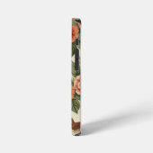 モノグラムヴィンテージフローラ植物鳥類パターン iPhoneケース (左側面)