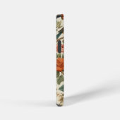 モノグラムヴィンテージフローラ植物鳥類パターン iPhoneケース (右側面)