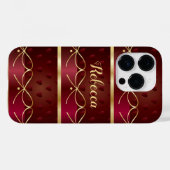 モノグラムヴィンテージブルガンディカラーデコールラグジュアリー Case-Mate iPhoneケース (裏面 (横))