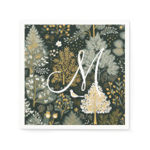 モノグラムヴィンテージボーホグリーン金ゴールドクリスマスツリー