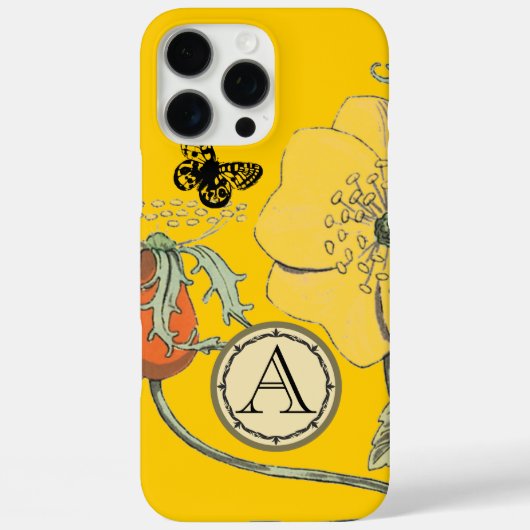 モノグラムヴィンテージモダンポピー花iphone Case-Mate iPhoneケース (裏面)